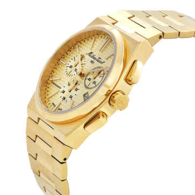 Pre-owned Mathey-tissot Zoltan Chrono Chronograph Quartz Gold Dial Men's Watch H117chpdi
