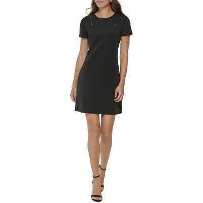 DKNY Womens Black Scuba Mini Party Sheath Dress Petites 10P BHFO 7716