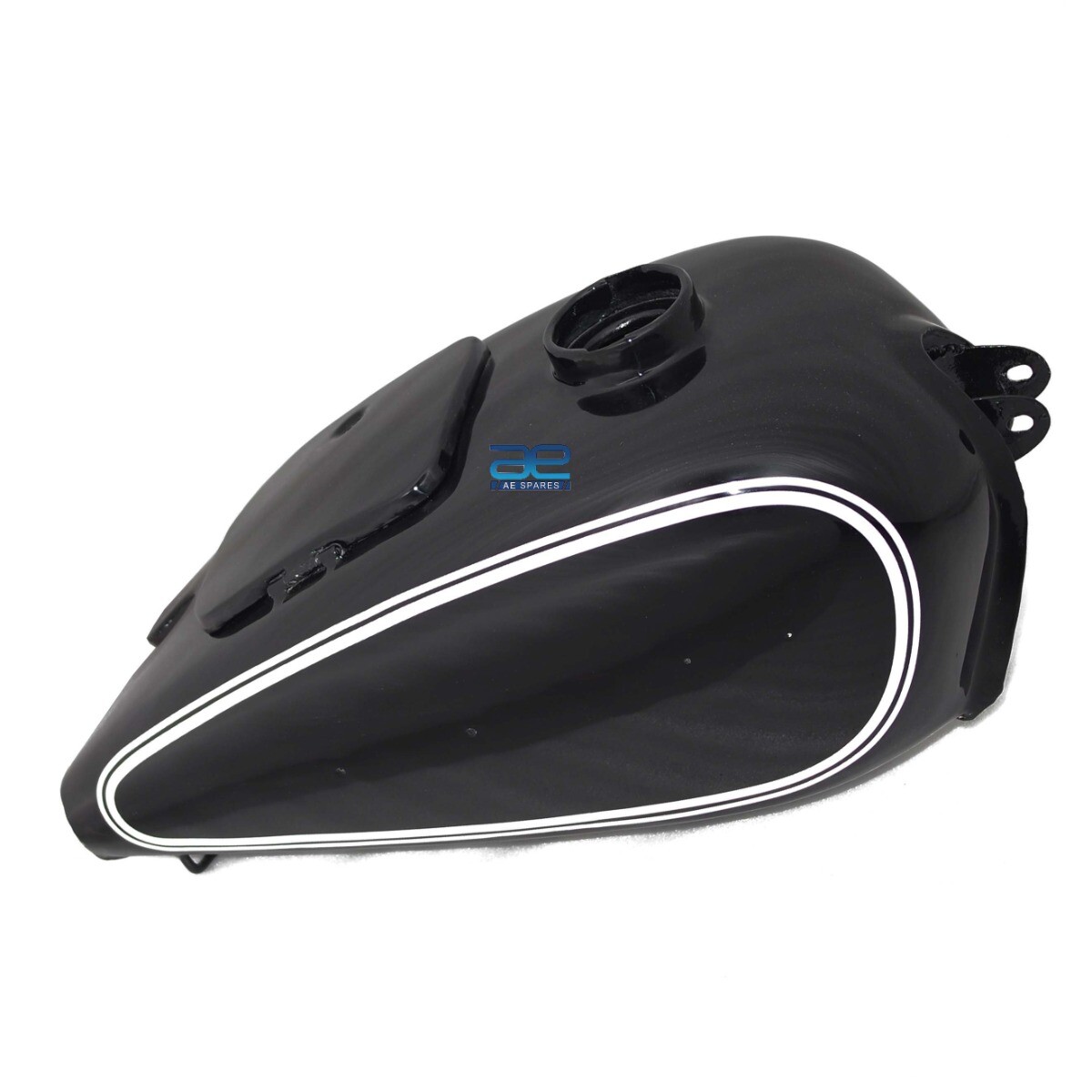 Petrol Fuel Gas Tank With Cap Black  & White Stripe For BMW R71  
