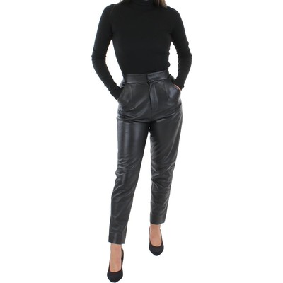 Экипировка Femme Womens Philomenia Черные брюки из искусственной кожи 0 BHFO 8225
