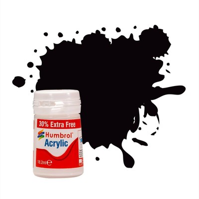 Humbrol 85 Coal Black Satin Acrylic Paint 18ml