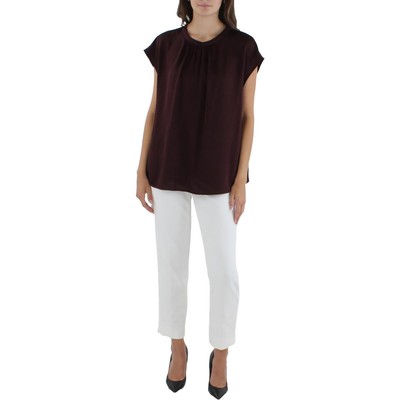 

Vince Camuto Женский фиолетовый чеканный атласный топ с короткими рукавами  BHFO 2029, Port