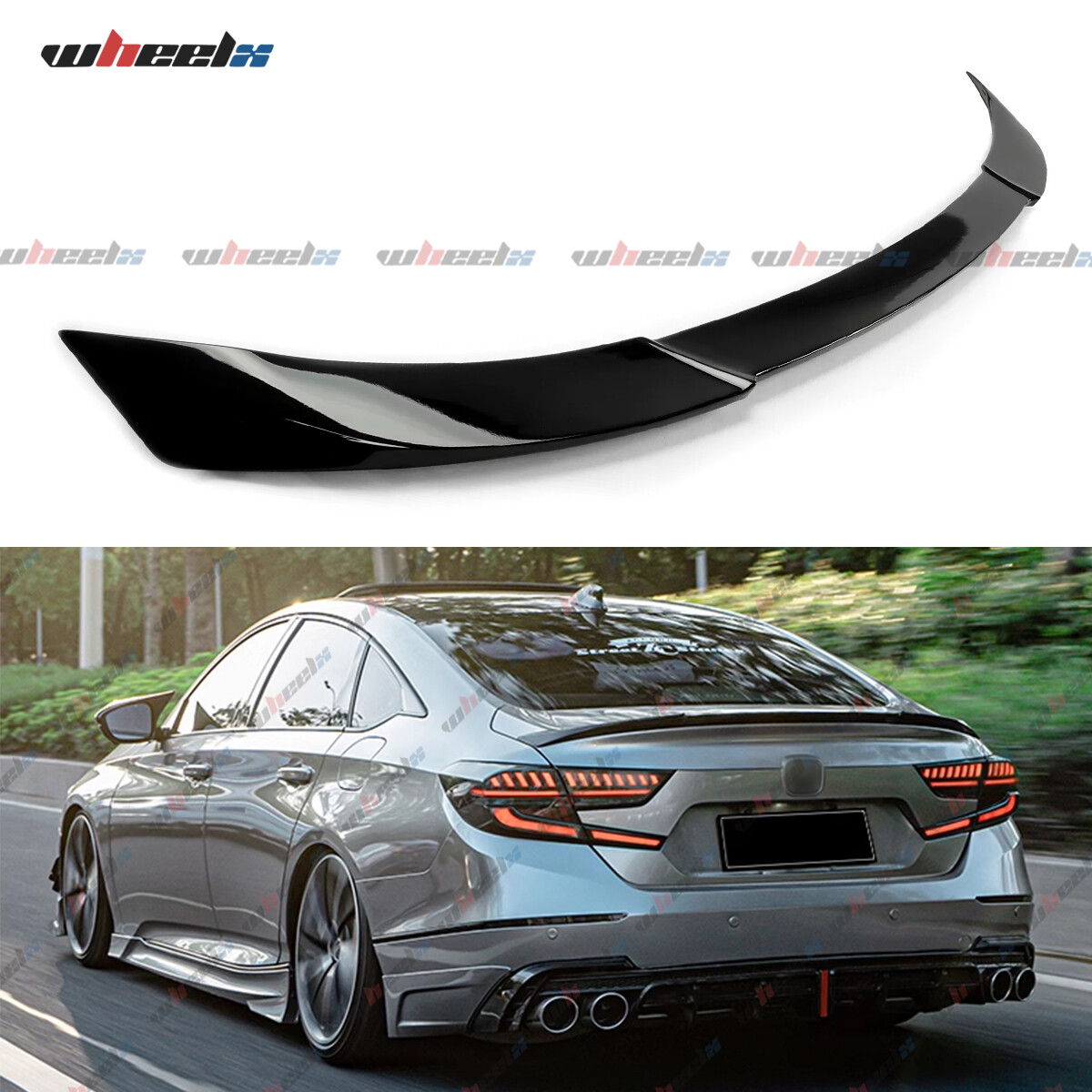 For 2018-2022 Honda Accord JDM Style Painted Gloss Black Trunk Lid Spoiler Wing
