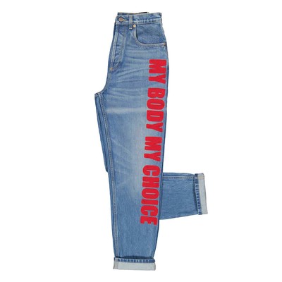 Pre-owned Gucci My Body My Choice Straight Leg Jeans In Blue