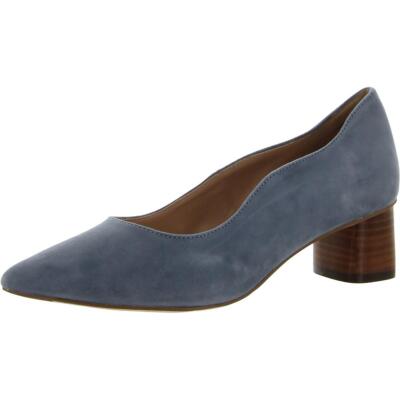 

Cole Haan Женские замшевые туфли без шнуровки с острым носком на блочном каблуке BHFO 5498, China blue suede, W25496