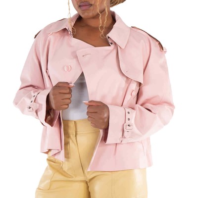 Pre-owned Burberry Cropped Trenchcoat In Pink