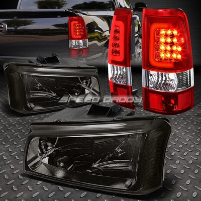 ДЫМЧАТАЯ + ПРОЗРАЧНАЯ УГЛОВАЯ ФАРА + КРАСНАЯ 3D СВЕТОДИОДНАЯ ПОЛОСА ЗАДНЕГО ФОНАРЯ ДЛЯ 03-07 SILVERADO