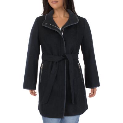 Vince Camuto Womens Black Wool Midi Dressy Wool Coat Верхняя одежда XXL BHFO 5311