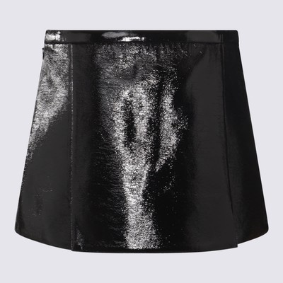 Pre-owned Courrèges Black Vynil Heritage Mini Skirt