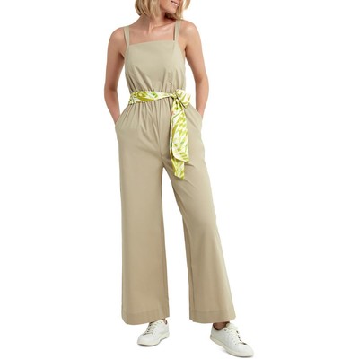 

H Halston Женский дневной комбинезон с рюшами и квадратным вырезом BHFO 9408, Khaki