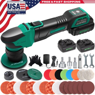 BATOCA S4 Cordless Dual Action Rotary Car Polisher Buffer Sander Machine Mini US