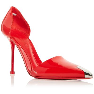 Pre-owned Alexander Mcqueen Womens Leather Embellished Closed Toe Pumps Shoes Bhfo 4072 In Red