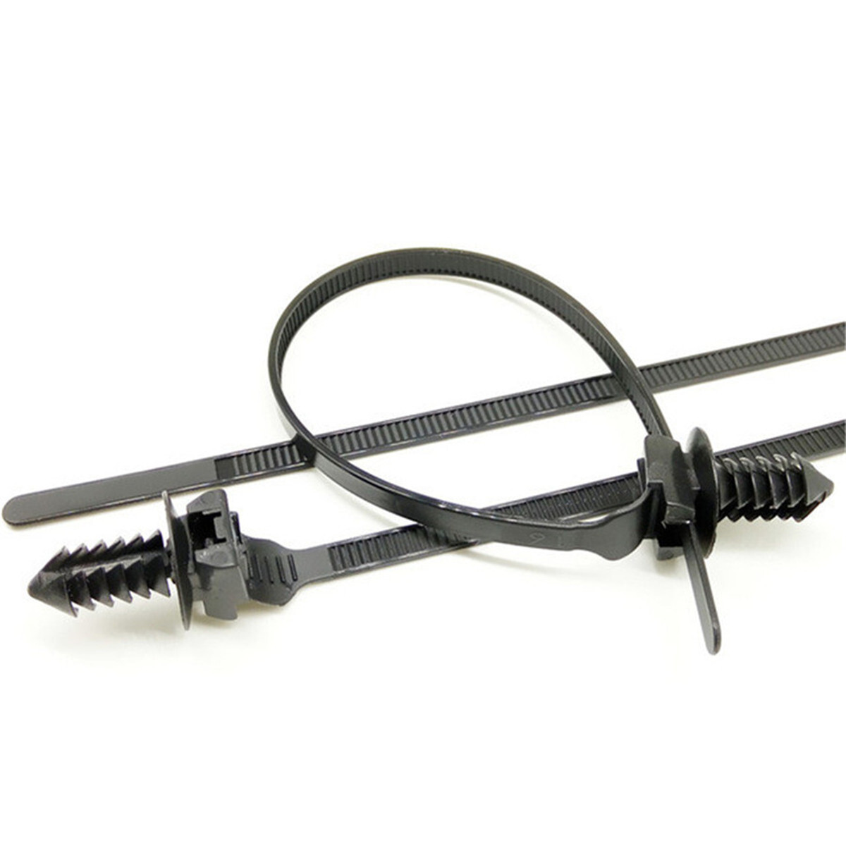 50x Nylon Push Clips Wire Tie Released Zip Straps Car Pipe Cable Fastener Bundle