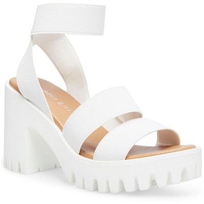 

Madden Girl Womens Sohoo Белые босоножки на платформе Heels 6 Medium (B,M) BHFO 1095, White/white