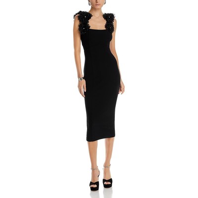 Женское миди-платье Elliatt с цветочным рисунком и квадратным вырезом и разрезом BHFO 9731