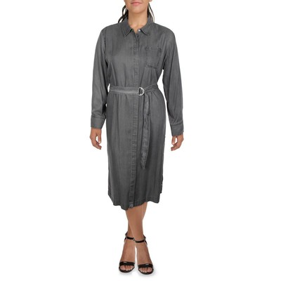 

Женское серое рабочее платье-футболка макси из тенсела Karl Lagerfeld Paris  BHFO 0673, Opal grey