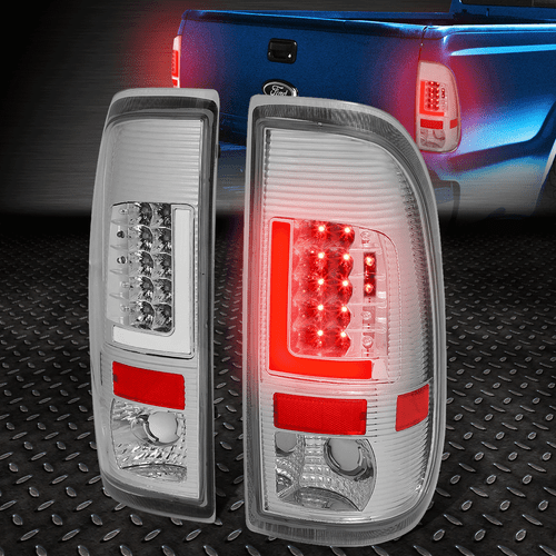[СВЕТОДИОДНАЯ Г-ОБРАЗНАЯ ПЛАНКА] ДЛЯ 97-07 F150 F250 F350 СВЕРХПРОЧНЫЙ ЗАДНИЙ ФОНАРЬ СТОП-СИГНАЛ ХРОМИРОВАННЫЙ