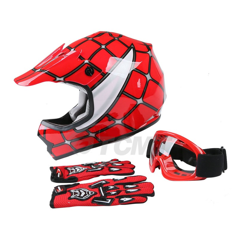 dirt bike helmets with goggles and gloves