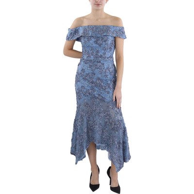 Xscape Womens Blue Formal Tea-Length Cocktail And Party Dress 14 BHFO 0932