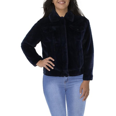 

Женская темно-синяя куртка из искусственного меха Levis для холодной погоды, пальто  BHFO 4792, Midnight