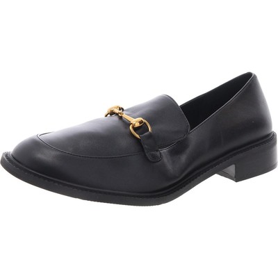 Lisa Vicky Womens Zany Black Leather Moc Toe Loafers 11 Medium (B,M) BHFO 5931