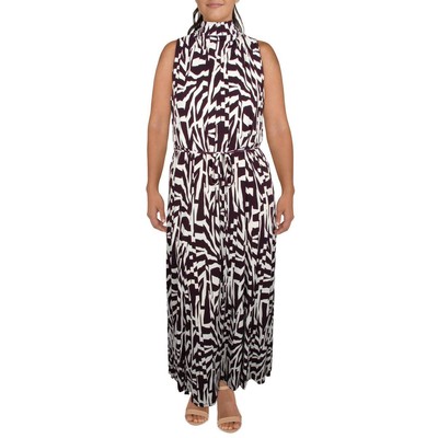 

Calvin Klein Женское белое длинное летнее платье макси с завязками на шее  BHFO 7854, Фиолетовый