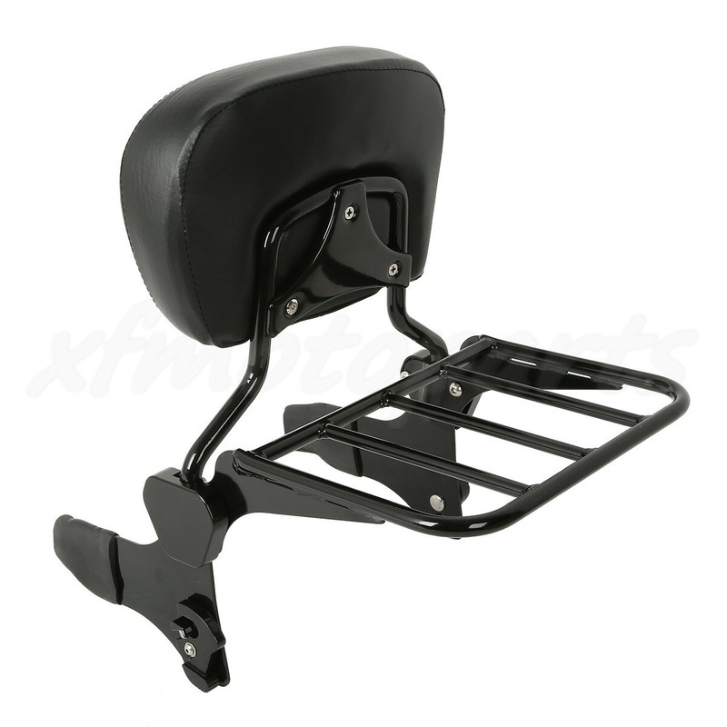Backrest Sissy Bar Luggage Rack w/ Docking Kits Fit For Harley Road King 97-08