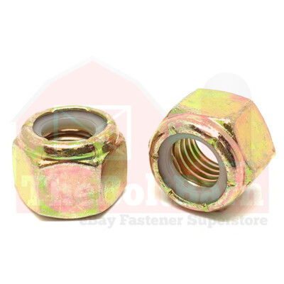9/16''-18 Grade 8 Nylon Insert Lock Nuts Zinc Yellow Fine Thread (Pick Qty)