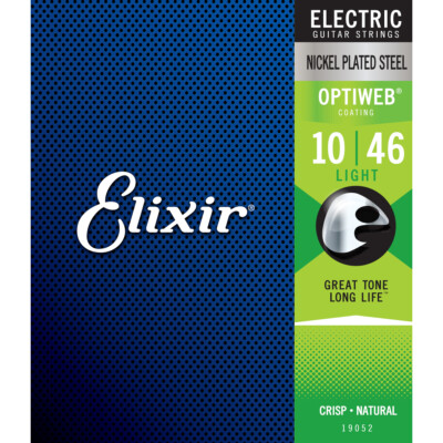 6 Sets Elixir 19052 Optiweb Nickel Plated Steel Guitar Strings Light 10-46