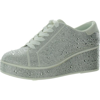INC Womens Aideen Silver Casual And Fashion Sneakers 9 Medium (B,M) BHFO 8924