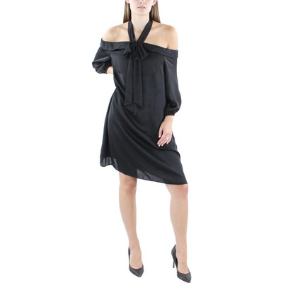 Женское черное однотонное мини-платье MSK M BHFO 4969