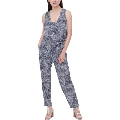 Женский комбинезон DKNY с темно-синим принтом и поясом из стихаря 10 BHFO 5059