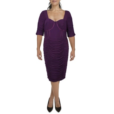 Женское фиолетовое платье для коктейлей и вечеринок в стиле City Chic с присборкой Plus 16 BHFO 7082