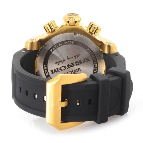 Pre-owned Invicta Men's Venom Gold Dial Chronograph Dive Watch | 24258