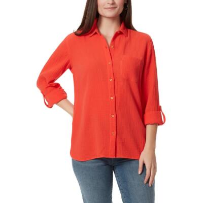 

Anne Klein Женская хлопковая офисная рубашка Lucile с воротником на пуговицах BHFO 0194, Grenadine