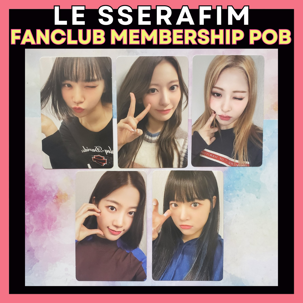 アイドル LESSERAFIM FANCLUB FEARNOT MEMBERSHIP LE SSERAFIM FEARNOT Membership Photo card Official Fan Club