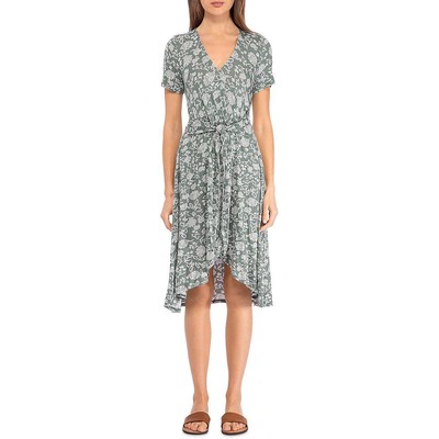 

Женское зеленое платье с короткими рукавами и запахом B Collection by Bobeau,  BHFO 0333, Sage/ivory