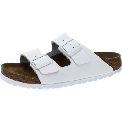 

Birkenstock Женские белые кожаные шлепанцы с открытым носком 38 BHFO 2344, Белый, BHFO