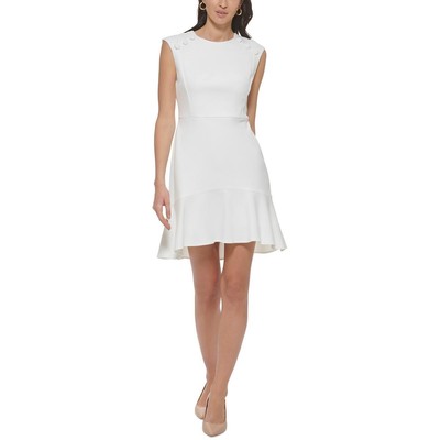 Женское белое офисное мини-платье Calvin Klein, предназначенное для работы, Petites 10P BHFO 3554