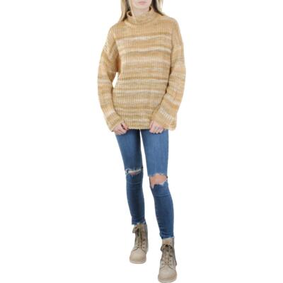 

Calvin Klein Womens Wool Blend Marled Джемпер с воротником под горло BHFO 9261, Tan