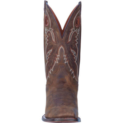 Pre-owned Dan Post Men's Abram Tan Square Toe Western Boots Dp4562 In Brown
