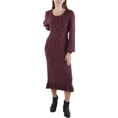 Женский дневной свитер миди Crystal Kobe Womens Red Space Dye Midi M BHFO 7803