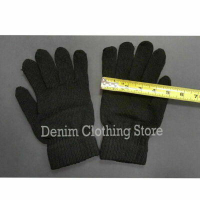 Lot of 4 Pairs Black Warm Winter Magic Gloves Knit Thermal Men Women Stretchy