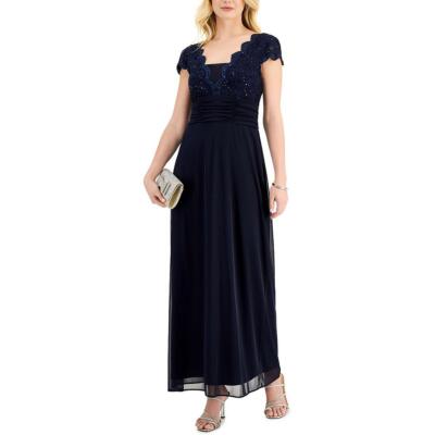 

Женское кружевное вечернее платье макси для особых случаев Connected Apparel BHFO 0481, Navy