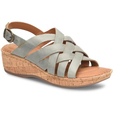 

Женские босоножки с ремешком на пятке Born Laila Leather Ankle Comfort Insole BHFO 6452, Light blue, Laila