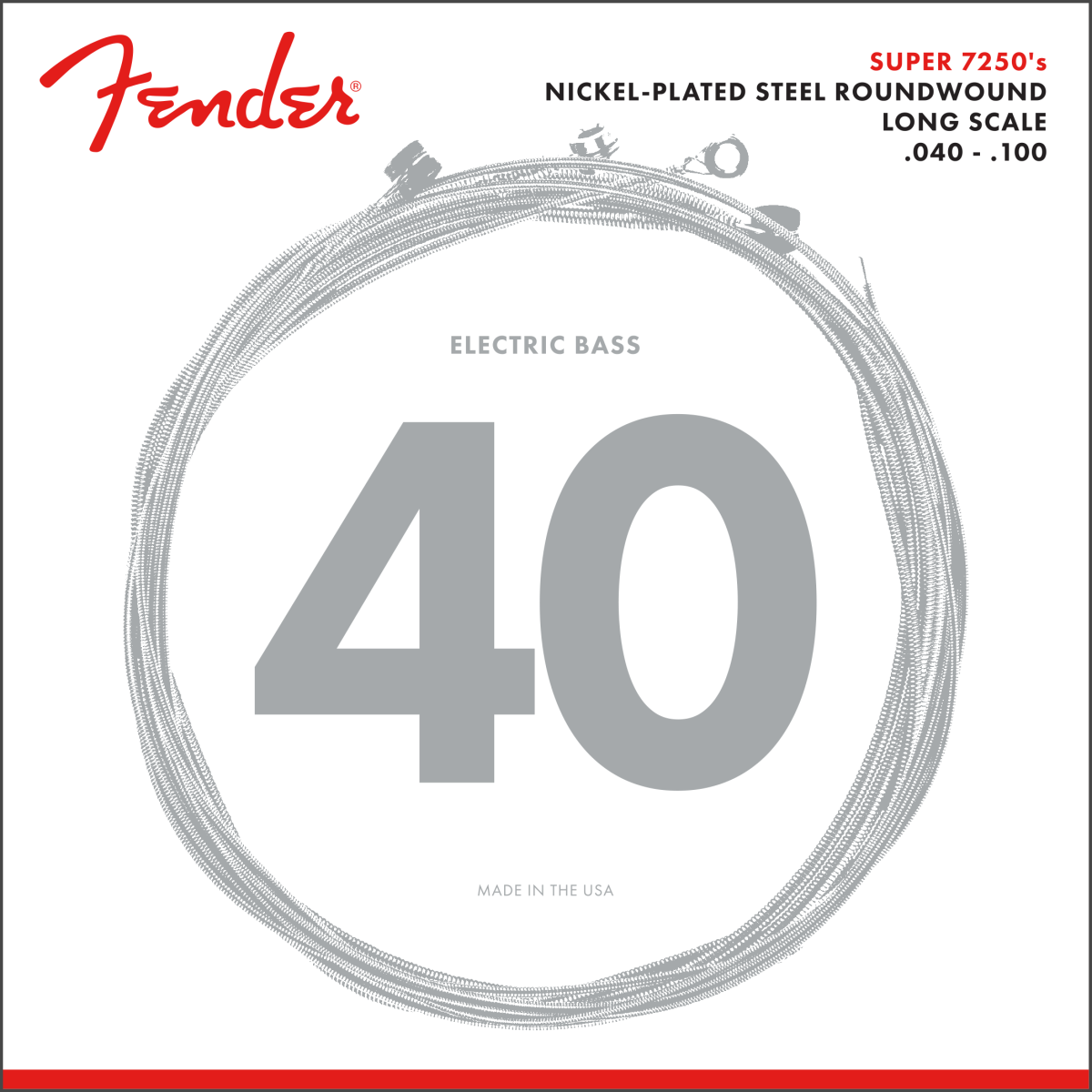 Bass Guitar Strings Fender 7250L NPS, Long Scale, 7250L .040.100