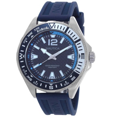 Мужские кварцевые часы Nautica Clearwater Beach с синим циферблатом NAPCWF305