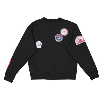 Pre-owned Kenzo Travel Patches Crewneck Sweatshirt In Black
