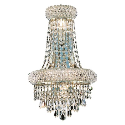 Elegant Lighting V1802W12SC/RC Primo Wall Sconce Silver and Clear Mirror
