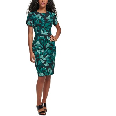 Женское зеленое платье-футляр длиной до колена с принтом Calvin Klein Petites 8P BHFO 4281
